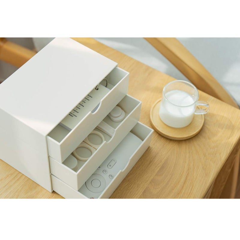 Lunmore 3-Drawer Vanity Organizer, Compact Storage Organization Drawers Set for Cosmetics, Dental Supplies, Bathroom, Dorm, Desk, Countertop, Office Mini Size - Image 3